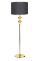 Gold Plated Double Sphere Metal Flat Single Leg Floor Lamp Chrome Detailed Cylinder Head Anthracite - Swordslife