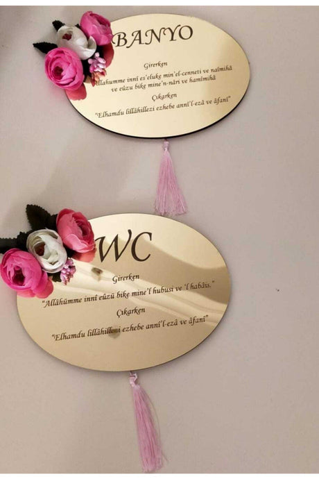 Gold Plexi Mirrored Bathroom & Wc Lettering Door Decor - Swordslife