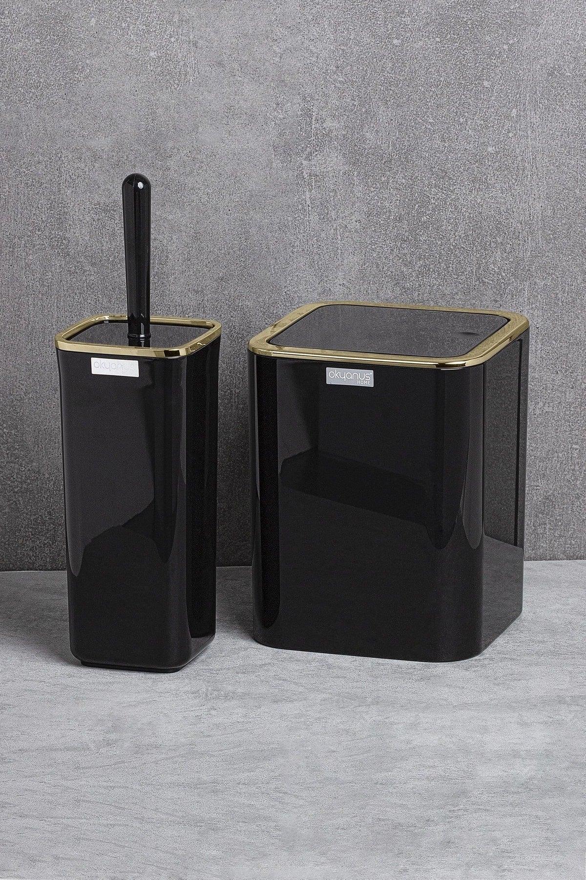 Gold Series Black Square 2-Wc Bucket And Brush Set - Swordslife