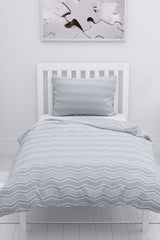 Gold Single Duvet Cover Set - Gray - White