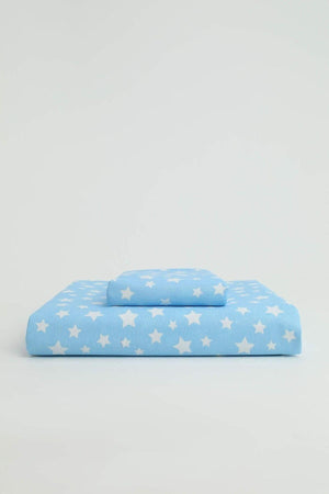 Gold Single Duvet Cover Set - Baby Blue - Swordslife
