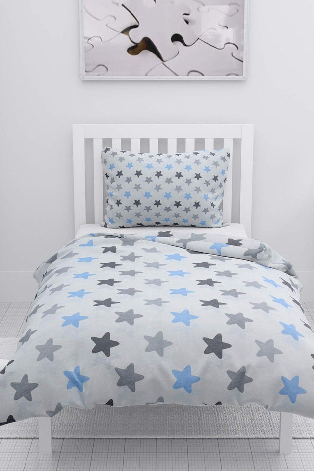 Gold Single Duvet Cover Set - White - Blue - Swordslife