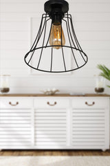 Gorgeous Single Black Ceiling Mount Chandelier - Swordslife