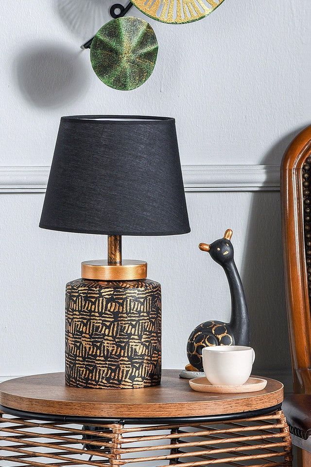 Grande Ceramic Lampshade Black Gold Srmk-53 - Swordslife