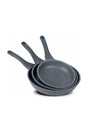 Granite Cast Iron 3 Piece Pan Set 20-24-28 Cm / Gray - Swordslife