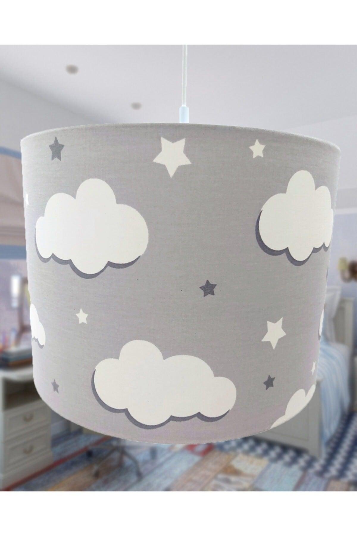 Gray Cloudy Baby Kids Room Chandelier Lampshade Pendant Lamp - Swordslife