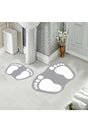 Gray Floor Footprint Patterned Doormat Set Closet Set 80x60 Cm And 40x60 Cm - Swordslife