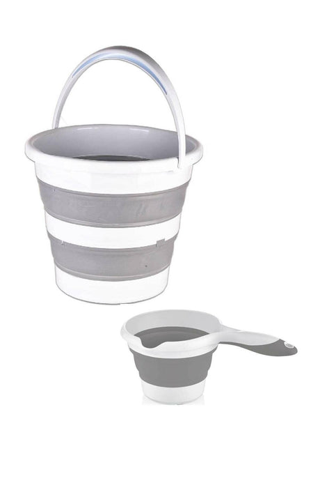 Gray Foldable Bucket And Gray Foldable Cup M1 - Swordslife