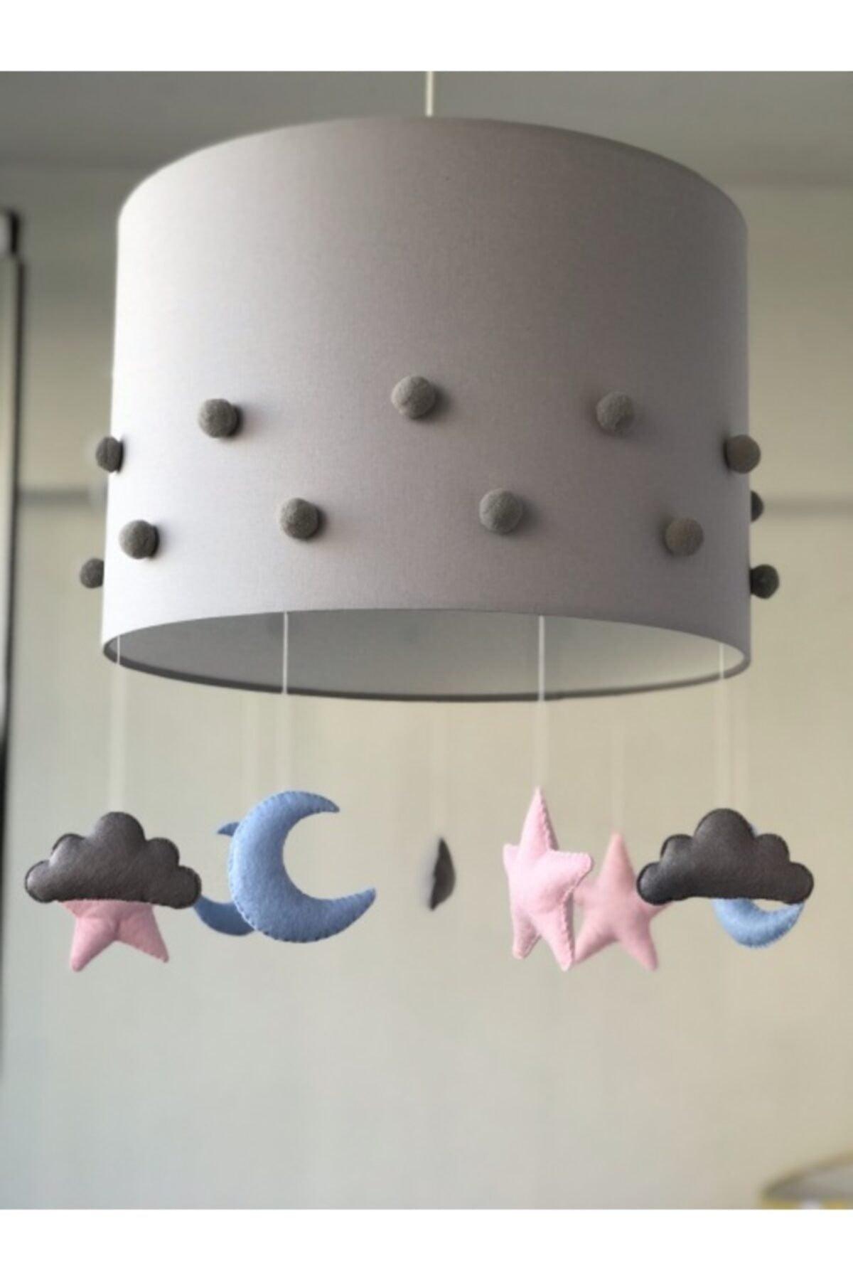 Gray Pompom Baby Kids Room Chandelier - Swordslife