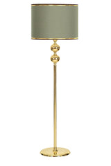 Green Gold Plated Double Sphere Metal Flat Single Leg Floor Lamp Gold Detailed Cylinder Head - Swordslife