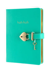 Green Hush Hush Locked Notebook 13x18