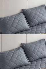 Gray 100% Cotton Quilted Pillow Protector Mattress 4 Pieces - Swordslife