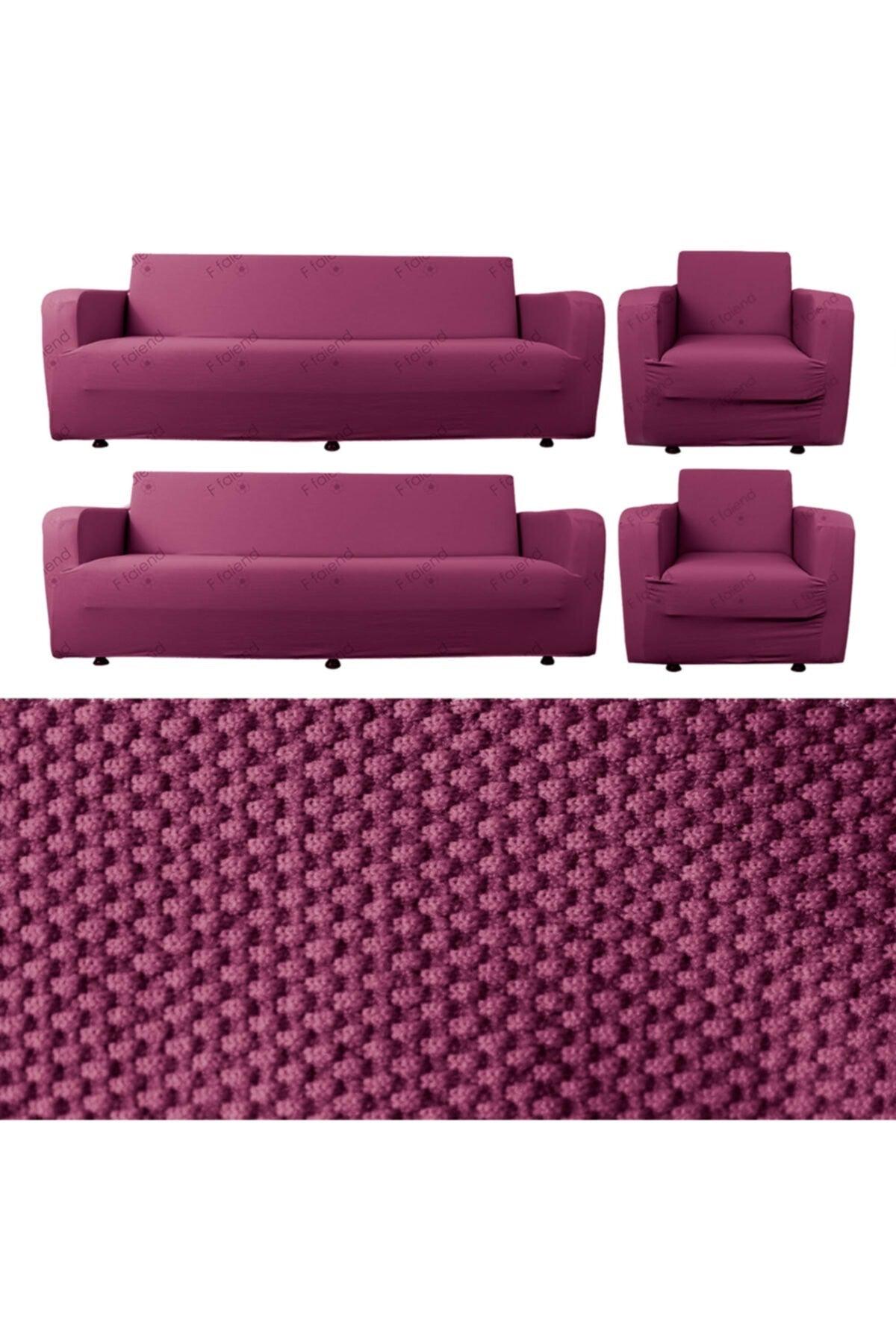 Dried Rose Elastic Elastic Sofa Cover Set - Swordslife