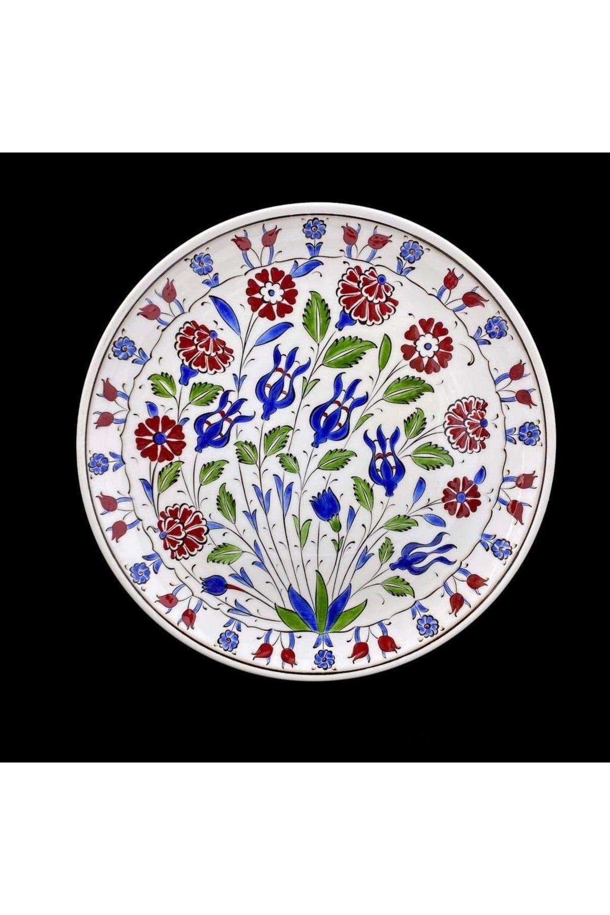 Rose And Tulip Patterned Classic Iznik Tile Plate - Swordslife