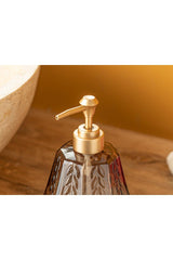 Hailey Glass Bathroom Liquid Soap Dispenser 300 Ml Coffee - Swordslife