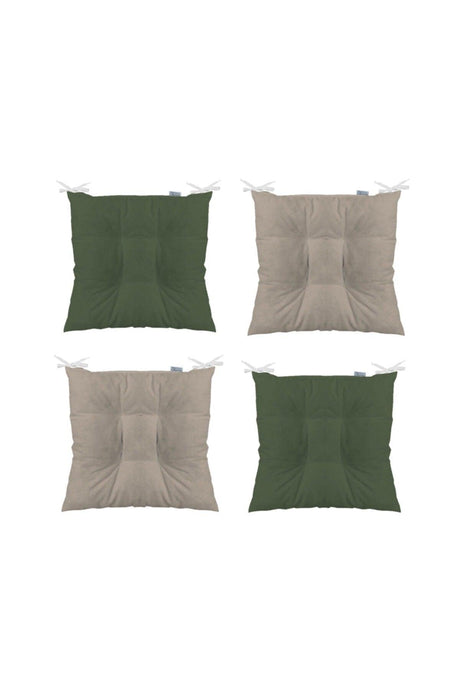 Khaki Beige 4-Piece Combination Pofidik Square Chair Cushion 40 x 40 cm - Swordslife