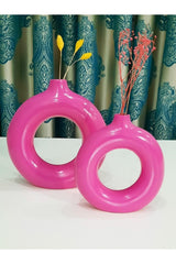 Ring Vase Bohemian Set Pink 2 Pcs - Swordslife