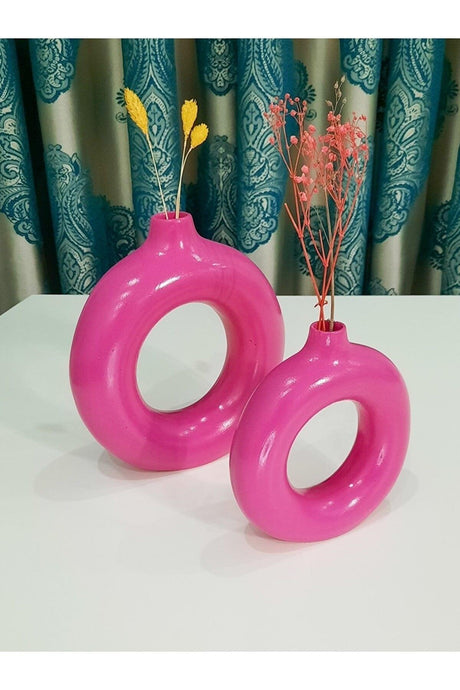 Ring Vase Bohemian Set Pink 2 Pcs - Swordslife