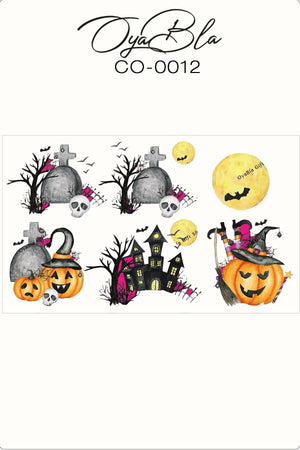 Halloween Halloween Castle And Decorations Decorative Sticker,glass Label - Swordslife