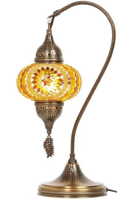 Handmade Hammer Forged Body Mosaic Authentic Colored Glass Table Night Light Lampshade, 48cm Length - Swordslife