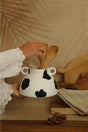 Handmade Wide Handle Cow Pattern Decorative