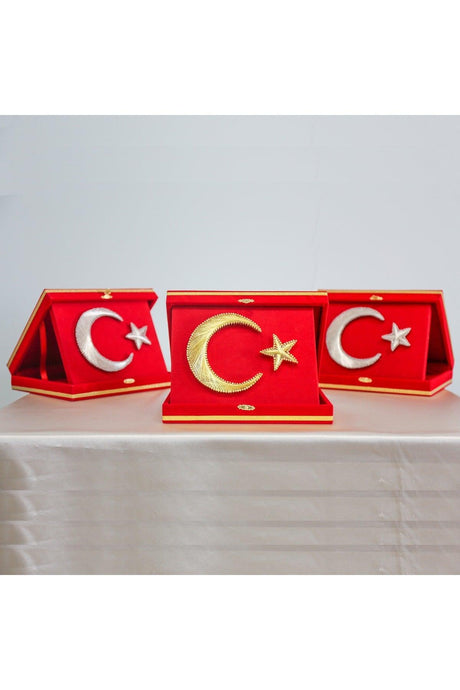 Handmade Turkish Flag Plaque Red Velvet