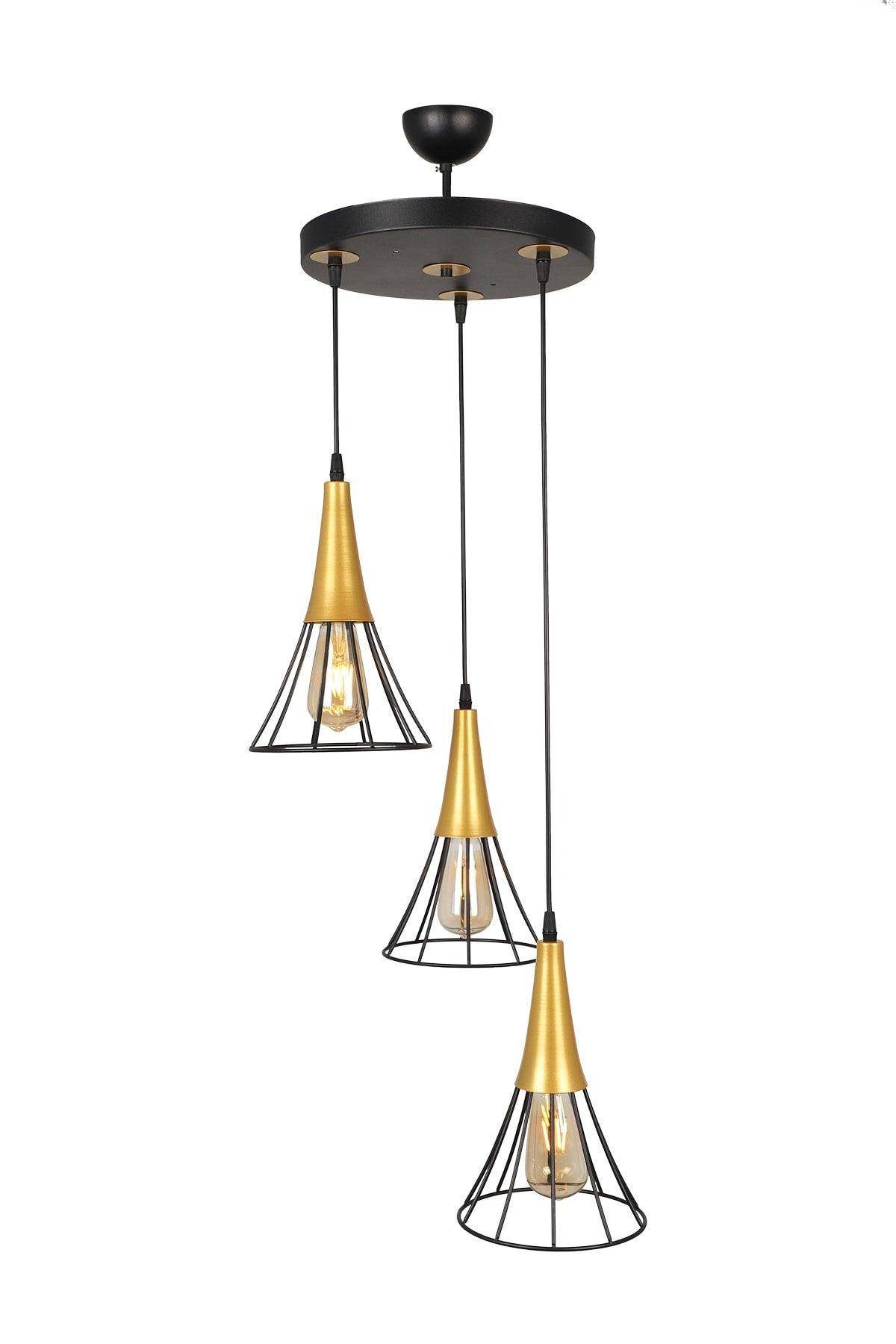 Havana 3rd Chandelier Black-gold - Swordslife