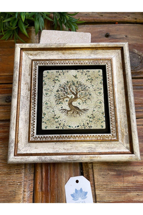 Tree of Life Framed Stone Wall Decor 20x20 cm - Swordslife