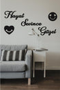 Life is Joy Beautiful Graffiti Wood Wall Painting + Happy Heart Smile - Swordslife