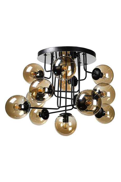 Hazeran 13th Black Honey Globe Glass Chandelier - Swordslife