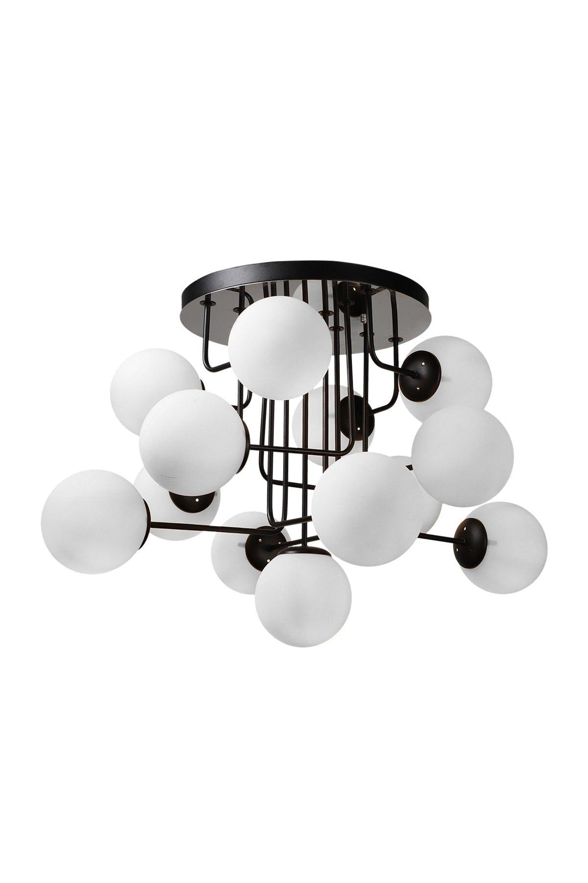 Hazeran 13th Black and White Globe Glass Chandelier - Swordslife