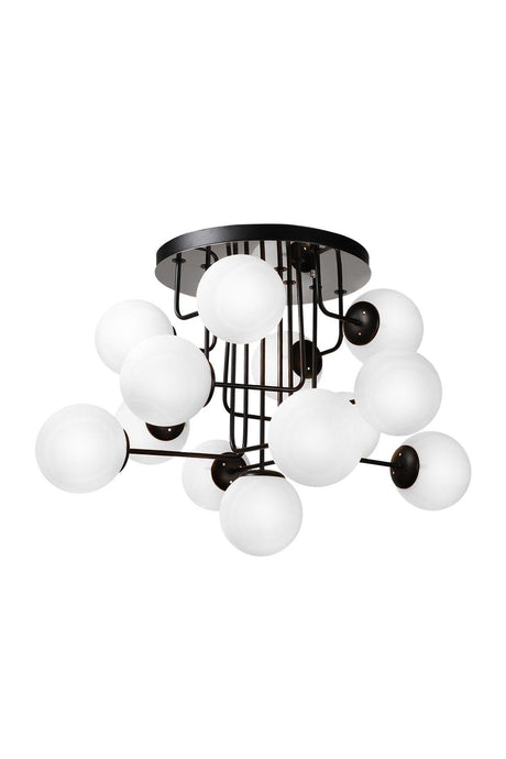 Hazeran 13th Black and White Globe Glass Chandelier - Swordslife