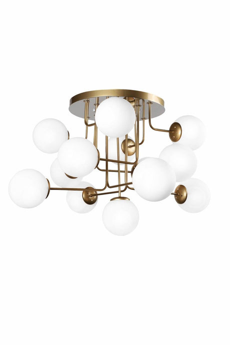 Hazeran 13th Tumbled White Globe Glass Chandelier - Swordslife