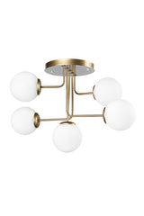 Hazeran 5.li Tumbled White Globe Glass Chandelier - Swordslife