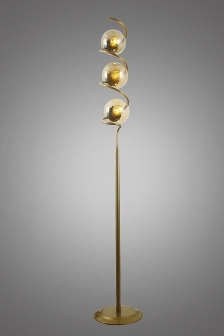 Spiral 3 Piece Tumbled Floor Lamp-honey Glass - Swordslife