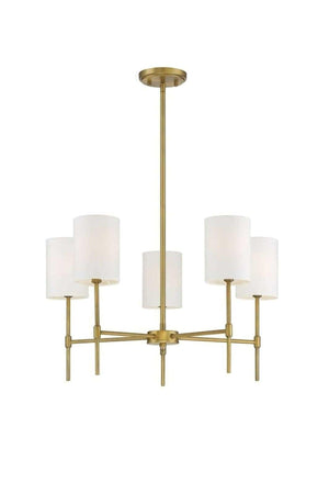 Henna 5 Piece Tumbled Modern Chandelier with White Lampshade - Swordslife