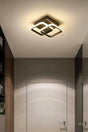 Henna Black Square Hall Hallway Entrance Daylight Led Chandelier - Swordslife