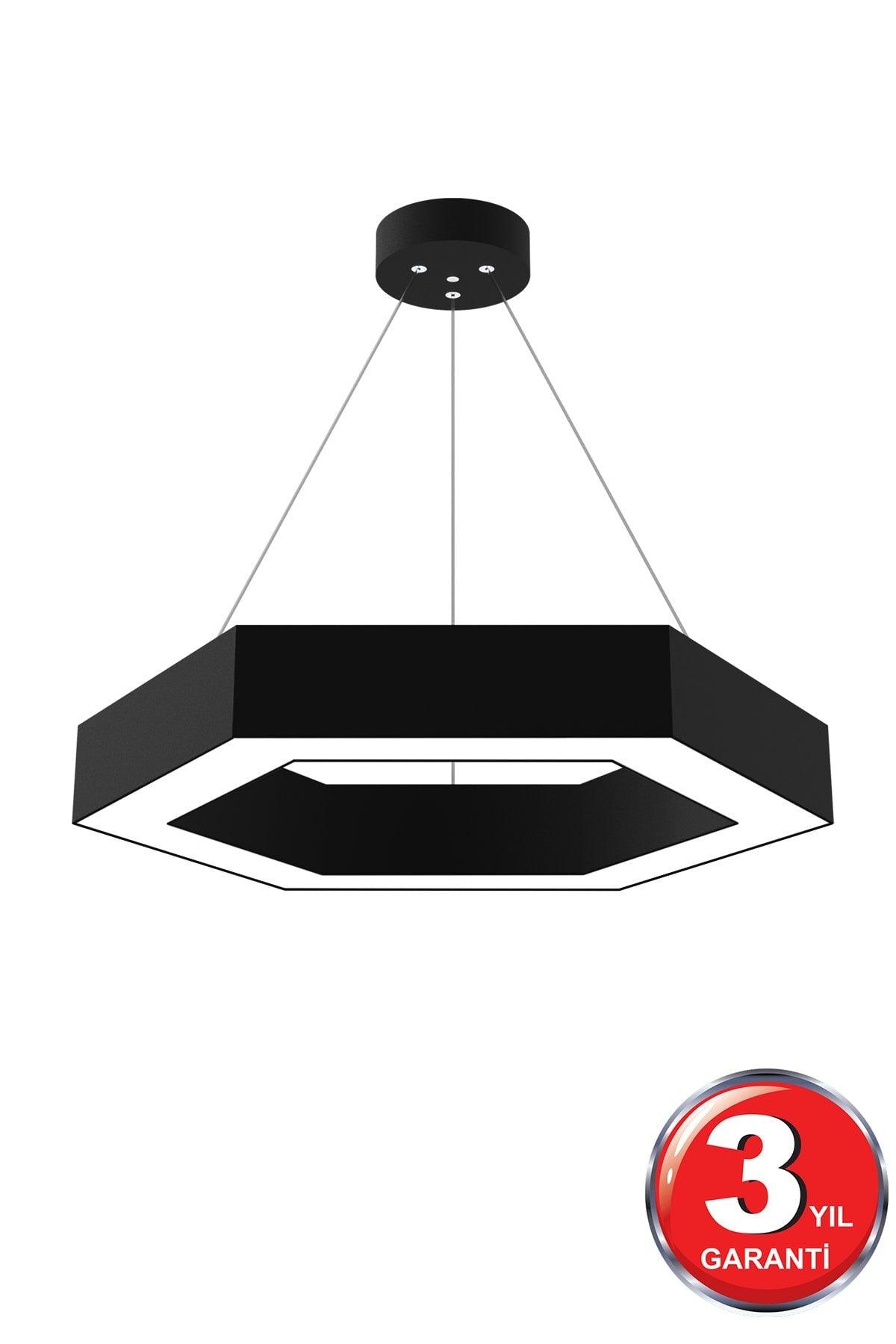 Hexagon (Black Case, Daylight) Led Modern Led Chandelier - Swordslife