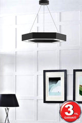 Hexagon (Black Case, Daylight) Led Modern Led Chandelier - Swordslife