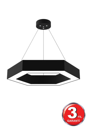 Hexagon (Black Case, White Light) Led Modern Led Chandelier - Swordslife