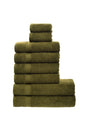 High Quality Soft 8 Towel Set / Dark Green - Bathroom Hotel Hairdresser Gym Towel Set - Swordslife