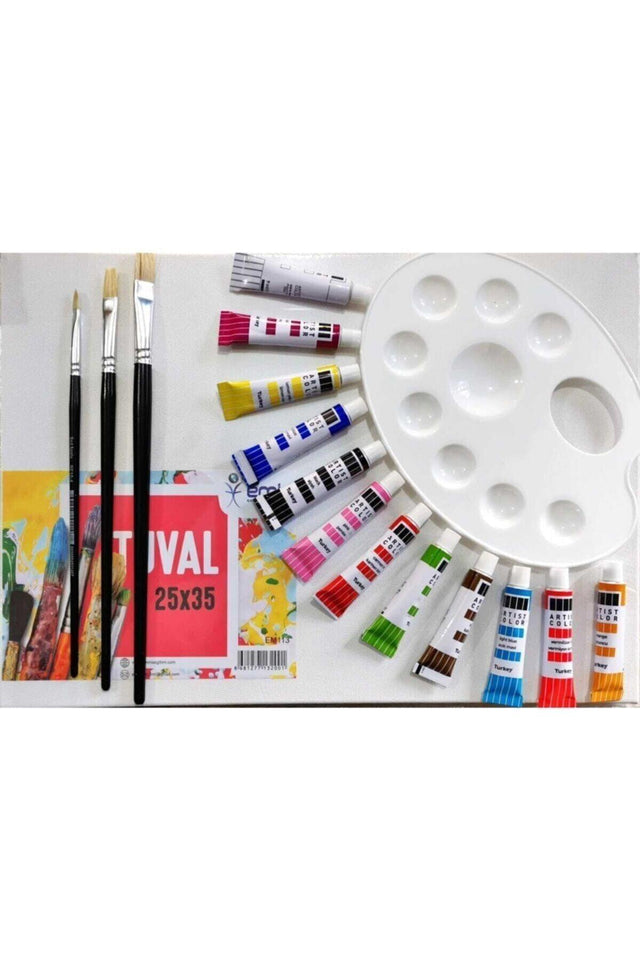 Hobby Paint Set Canvas 1 Piece 25x35 12 Li Gouache