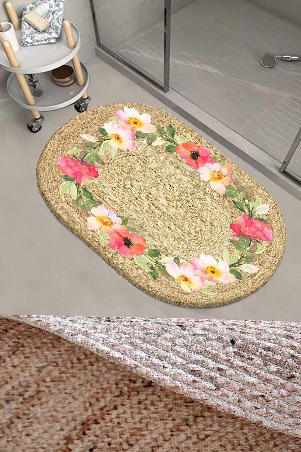 Else Flowers Pattern Rope Straw Jute Knit