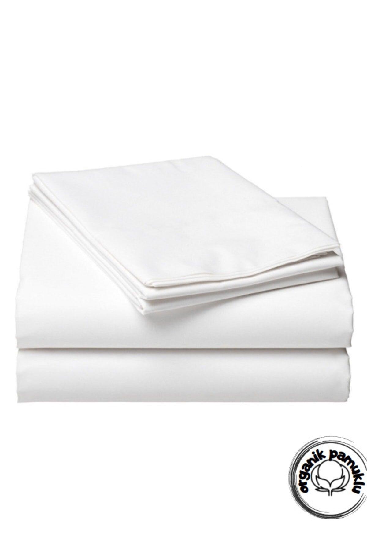 Home Luxury Cotton Plain White Bed Sheet Single 160*240 - Swordslife