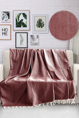 Home Natural Sofa Cover 170x230 Cm - Claret Red - Swordslife