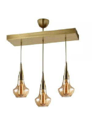Home Retro Rustikale Eskime Farbtasche Honey Glass Wohnzimmer - Küche - Schlafzimmer Row 3 Lü Kronleuchter - Swordslife