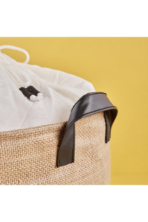Home Waterproof Jute Laundry Basket Natural (36x40 Cm) - Swordslife