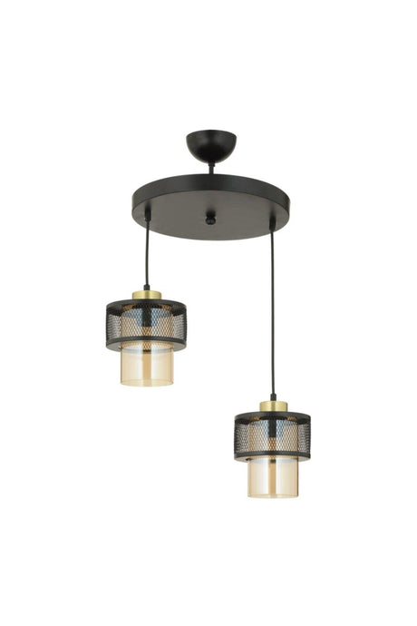 Honeycomb 2 Li Modern Glass Black Pendant Chandelier - Swordslife