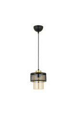 Honeycomb Single Modern Glass Black Pendant Chandelier - Swordslife