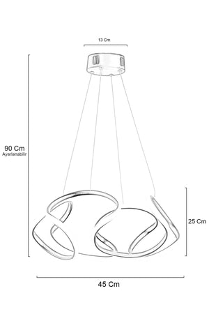 Honos Gold Modern Pendant Lamp Led Chandelier - Swordslife